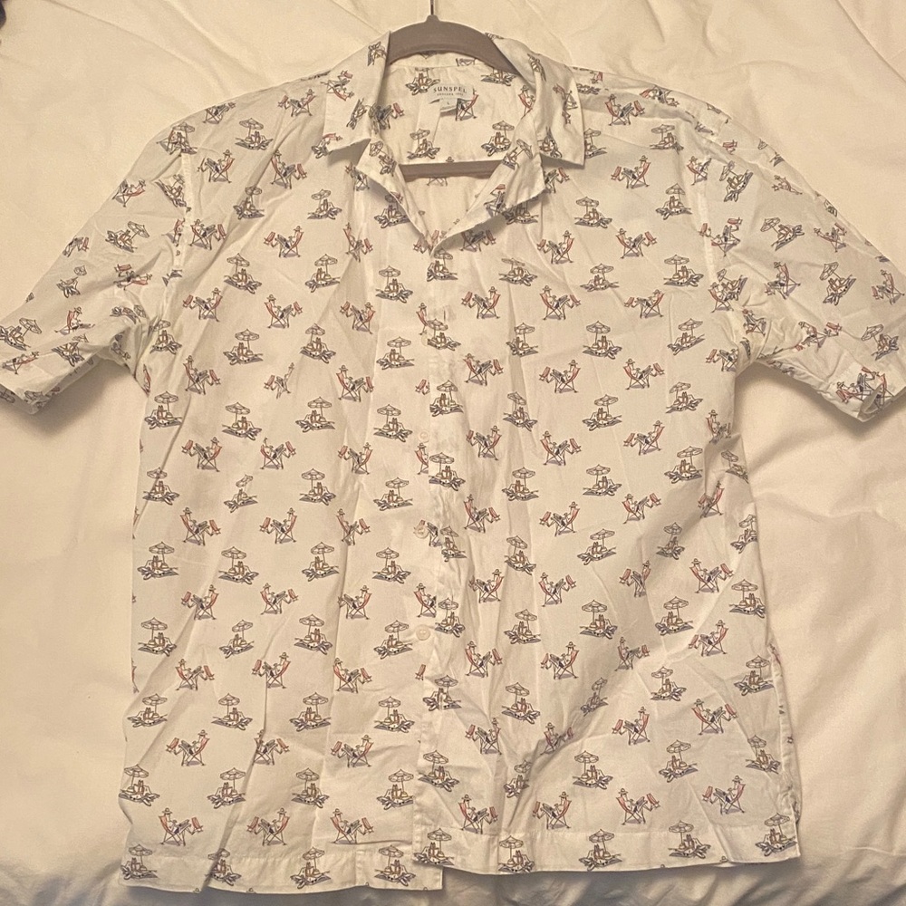 Men’s Sunspel Linen shirt Large made in England